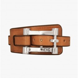 Bracelet Manchette CINTURA camel argent & Boucle ceinture design CXC