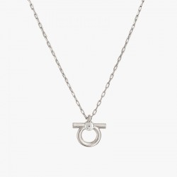 Collier BOCADO chaîne argent - Anneau rond & Barrette CXC
