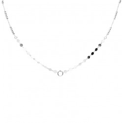 Collier court SOFIA en Argent - Chaîne pastilles lisses & Petit anneau signé DORIANE
