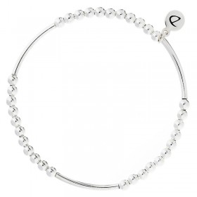 Bracelet élastiqué Argent BASIC - Tubes & Perles signé DORIANE