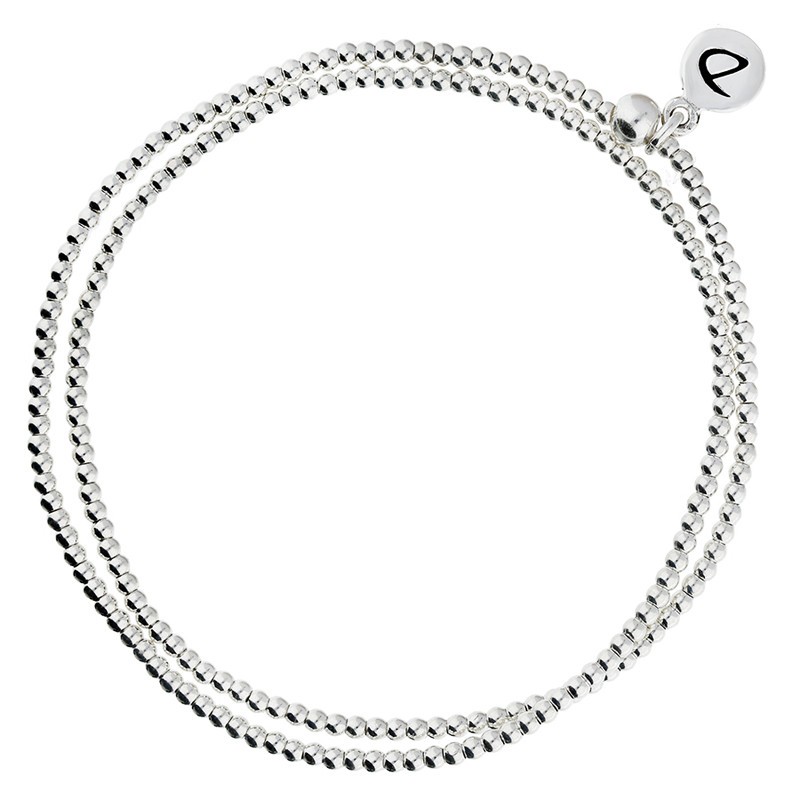 Bracelet élastique DOUBLE TOURS en argent & Mini perles signé DORIANE BIJOUX