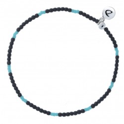 Bracelet Homme BAROUDEUR perle argent - Perles miyuki grises & lagon DORIANE