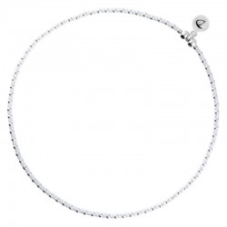 Bracelet de CHEVILLE élastiqué GRAIN DE FOLIE - Perles argent & Miyukis blanc irisé DORIANE