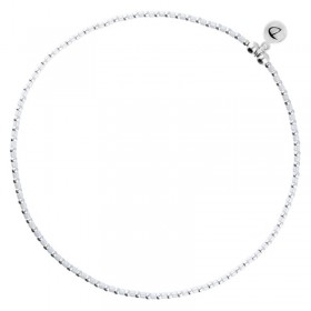 Bracelet de CHEVILLE élastiqué GRAIN DE FOLIE - Perles argent & Miyukis blanc irisé DORIANE