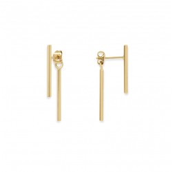 Boucles d'oreilles JOY Or - Dessus dessous Barrettes lisses designs Bdm Studio