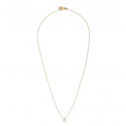 Collier court DEVA Or - Chaîne fine & Pendentif cristal blanc Bdm Studio