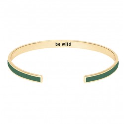 Bracelet jonc ouvert Bangle - Laiton doré & Email Vert Bosphorus Be Wild BANGLE UP