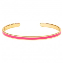 Bracelet jonc ouvert Bangle - Laiton doré & Email Rose Pitaya BANGLE UP