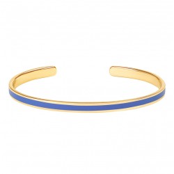 Bracelet jonc ouvert Bangle - Laiton doré & Email Bleu Mykonos BANGLE UP