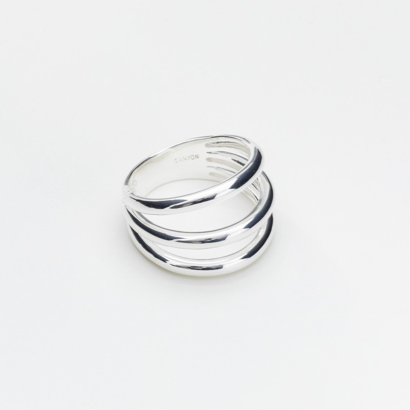 Bague Large en Argent - Trois anneaux éventails lisses CANYON BIJOUX ARGENT Bague Large en Argent - Trois anneaux éventails lisses CANYON BIJOUX ARGENT