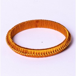 Bracelet Jonc TIKA POINT Doré - Tissé fil de soie couleur mordoré signé ARGELOUSE