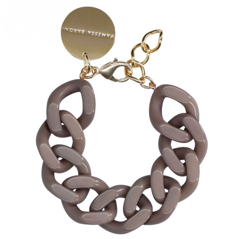 Bracelet Gourmette Gros Maillons En Métal Doré - Modèle G591, Occasion En Bon état