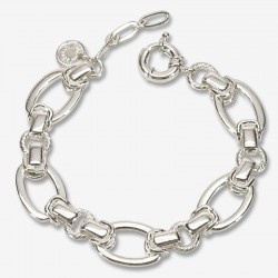 Bracelet Gourmette ABSOLUTE argent - Maillons allongés & Anneaux torsadés CHORANGE