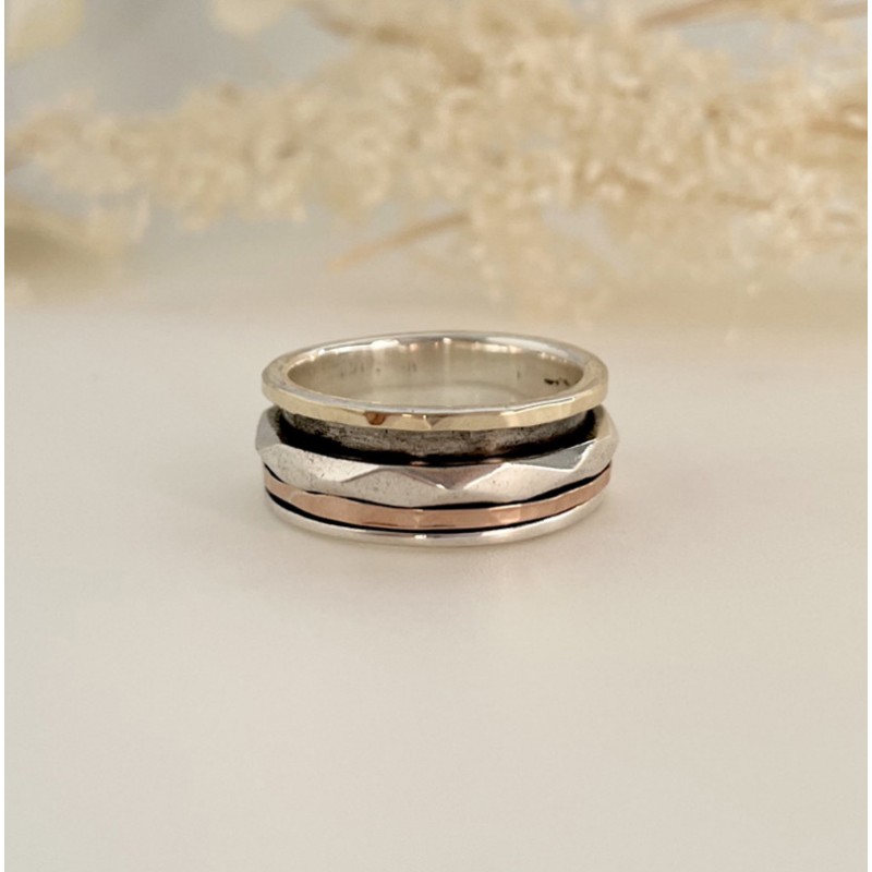 Bague multi anneaux en Argent or rose & or jaune - LA JOLIESSE - THEMA BAGUES Bague multi anneaux en Argent or rose & or jaune - LA JOLIESSE - THEMA BAGUES