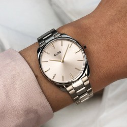 Montre Féroce Petite Or Rose Light - Bracelet Oyster - Montre CLUSE