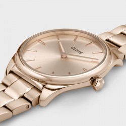 Montre Féroce Petite Steel Rose Gold, cadran rond & bracelet oyster
