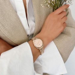 Montre Féroce Petite Steel Rose Gold, cadran rond & bracelet oyster