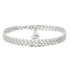 New Bracelet élastique 3 tours IBIZA argent & Perles grises - DORIANE Bijoux