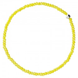 Bracelet élastiqué Argent ALONE & Perles de verre jaune - DORIANE Bijoux