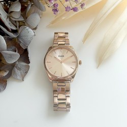 Montre Féroce Petite Steel Rose Gold, cadran rond & bracelet oyster