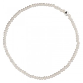 Bracelet élastiqué Argent ALONE & Perles de verre Opaline  - DORIANE Bijoux
