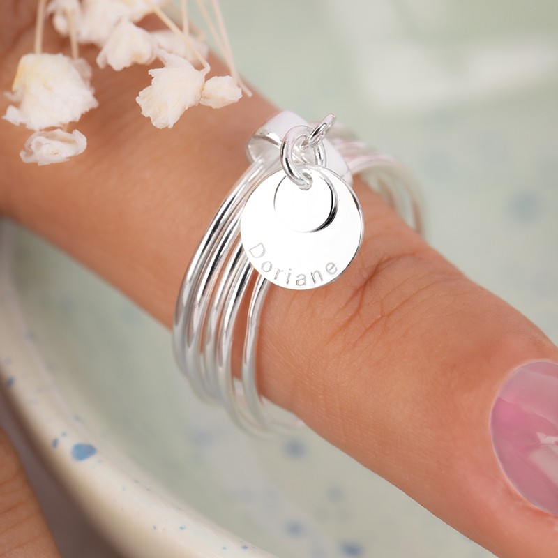 Bague avec pastille ronde deals