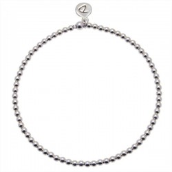 Bracelet élastiqué Le Classique - Boules 2,5 mm en argent