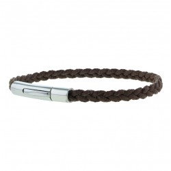 Bracelet homme Coton tressé serré plat - Marron de Loop and Co