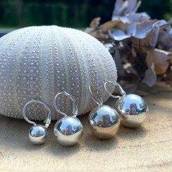Boucles d'oreilles sur dormeuses boule argent 925 diamètre 8 mm