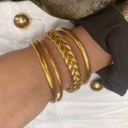 Bracelet Jonc Bouddhiste Chance TRESSE GOLD - Or TAILLE S