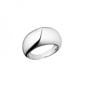 Bague Large en Argent - Anneau lisse bombé dodu - CANYON