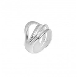 Bague Large en Argent - Anneau plat décoré de quatre fils ronds - CANYON