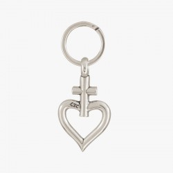 Porte-Clés Métal - Anneau & Décor Croix et Cœur design - CXC