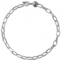 Ancien Collier En Argent à Grosses Mailles - Longueur 49,5 Cm - Poinçons Visibles - Occasion