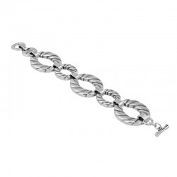 Bracelet gourmette ALDARA Metal - Maillons ovales torsadés & Fermoir anneau barre - CICLON