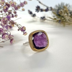 Bague argent doré ethnique...