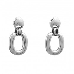 Boucles d'oreilles pendantes GRETA Métal - Carrés allongés Lisses & Bombés CICLON