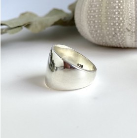 Bague large en Argent - Anneau lisse & plat