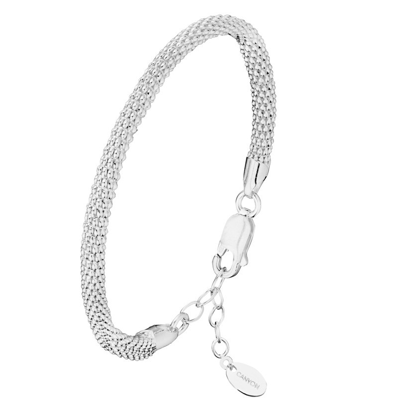 Bracelet Jonc souple en argent - Maille Framboisine design CANYON