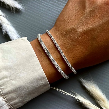 Bracelet Argent Massif 925 - Maille 12x4,5 Mm, Occasion élégant Et Intemporel