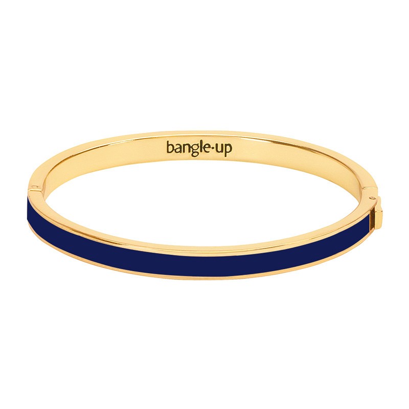 Bracelet jonc Bangle fermé doré - Email Bleu Nuit BANGLE UP
