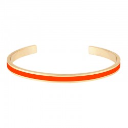 Bracelet jonc ouvert Bangle - Laiton doré & Email oranger Flame BANGLE UP