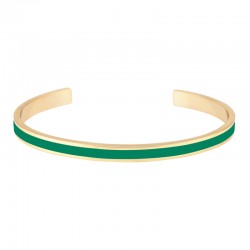 Bracelet jonc ouvert Bangle - Laiton doré & Email Vert Bosphorus BANGLE UP