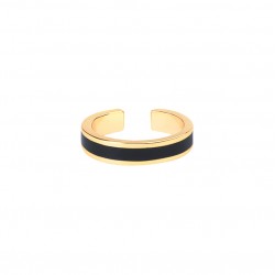 Bague ajustable BANGLE dorée & Email Noir BANGLE UP