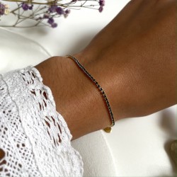 Bracelet serpent à la chainette de zircons bleus - Une à une