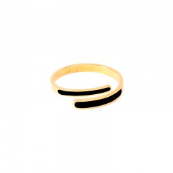 Bague fine ajustable TARA Noir Doré BANGLE UP