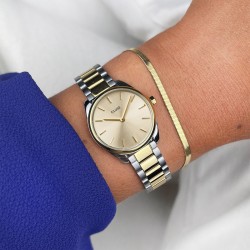 Montre Féroce Mini Steel Gold Silver, cadran rond & bracelet oyster