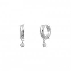Boucles d'oreilles Mini Créoles Argent & Mini ronds zircons blancs - CANYON