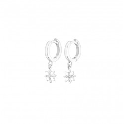 Boucles d'oreilles Mini Créoles Argent & Etoiles zircons blancs - CANYON