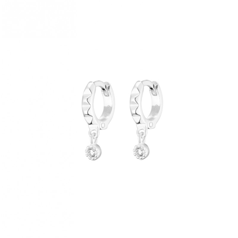 Boucles D'oreilles Créoles Noires - Acier Inoxydable - Neuf Avec étiquettes - Pendantes Clous